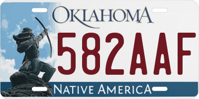 OK license plate 582AAF