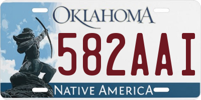 OK license plate 582AAI