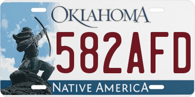 OK license plate 582AFD