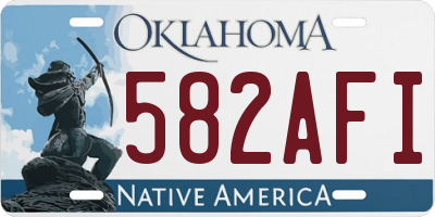 OK license plate 582AFI