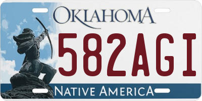 OK license plate 582AGI