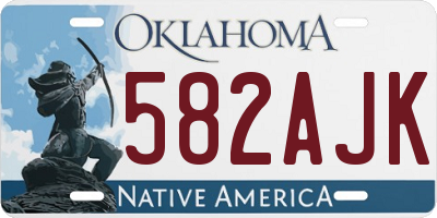 OK license plate 582AJK