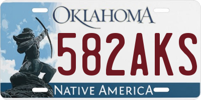 OK license plate 582AKS