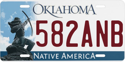 OK license plate 582ANB