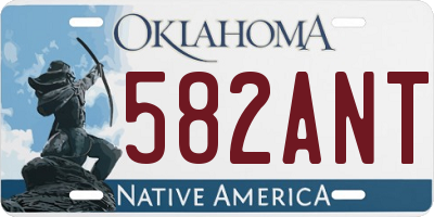 OK license plate 582ANT