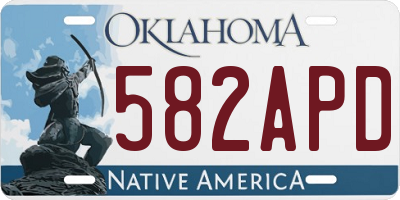 OK license plate 582APD