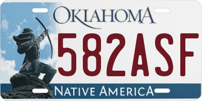 OK license plate 582ASF