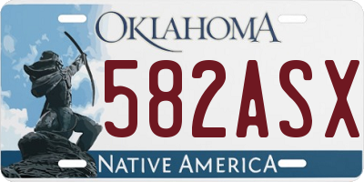 OK license plate 582ASX