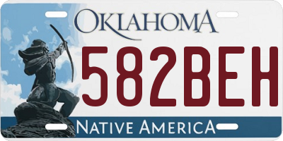 OK license plate 582BEH