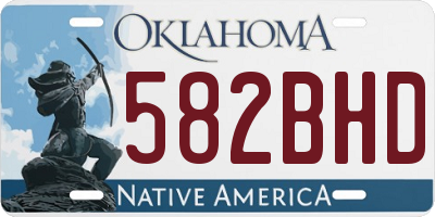 OK license plate 582BHD