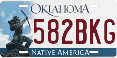 OK license plate 582BKG