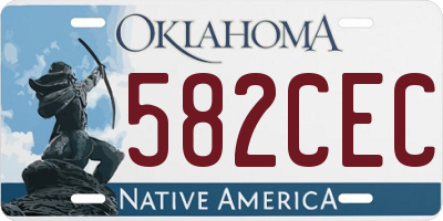 OK license plate 582CEC