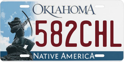 OK license plate 582CHL