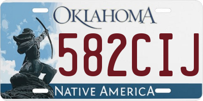 OK license plate 582CIJ