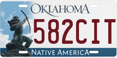 OK license plate 582CIT