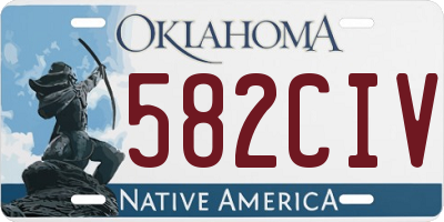 OK license plate 582CIV