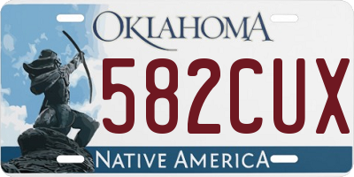 OK license plate 582CUX