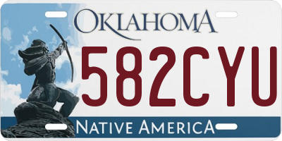 OK license plate 582CYU