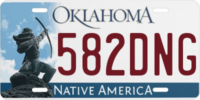 OK license plate 582DNG
