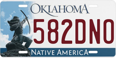 OK license plate 582DNO