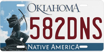 OK license plate 582DNS