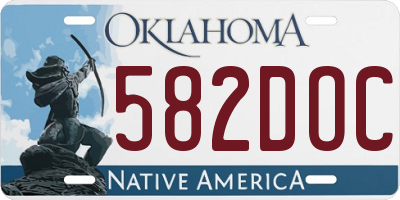 OK license plate 582DOC
