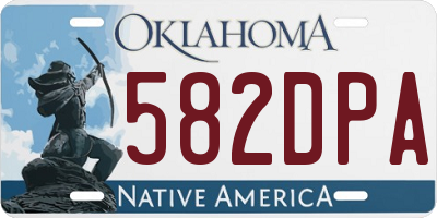 OK license plate 582DPA