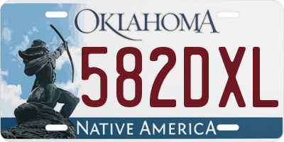 OK license plate 582DXL