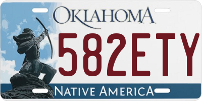 OK license plate 582ETY
