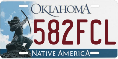OK license plate 582FCL