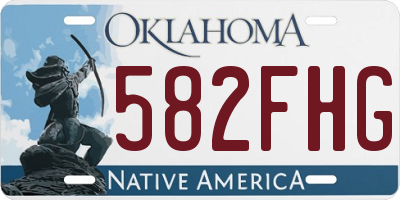 OK license plate 582FHG
