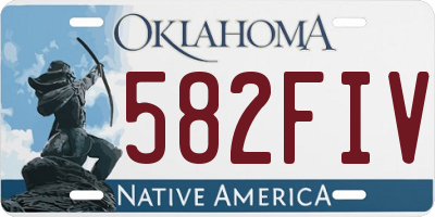 OK license plate 582FIV
