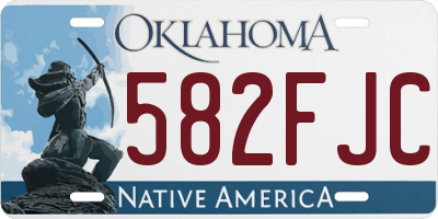 OK license plate 582FJC
