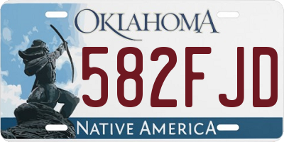 OK license plate 582FJD
