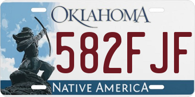 OK license plate 582FJF