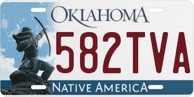 OK license plate 582TVA