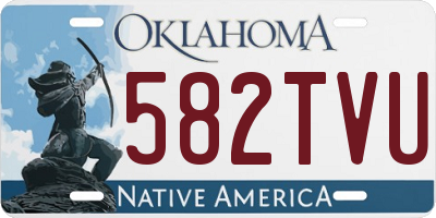 OK license plate 582TVU