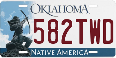 OK license plate 582TWD