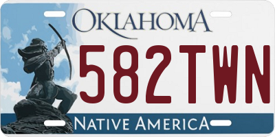 OK license plate 582TWN