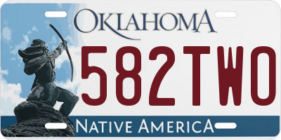 OK license plate 582TWO
