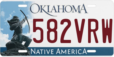 OK license plate 582VRW