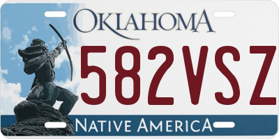 OK license plate 582VSZ