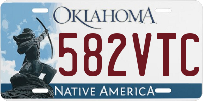 OK license plate 582VTC