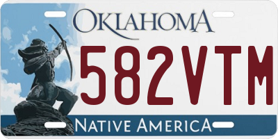 OK license plate 582VTM