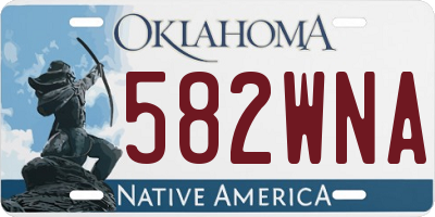OK license plate 582WNA