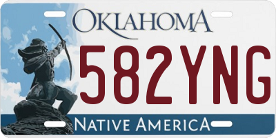 OK license plate 582YNG
