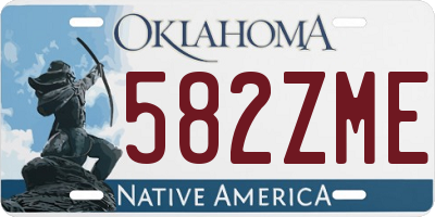 OK license plate 582ZME