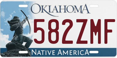 OK license plate 582ZMF