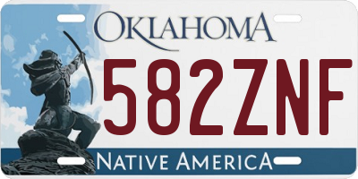 OK license plate 582ZNF