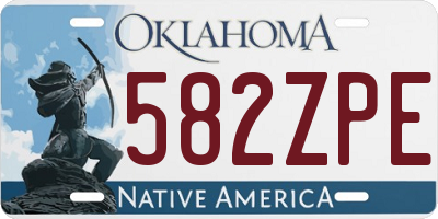 OK license plate 582ZPE